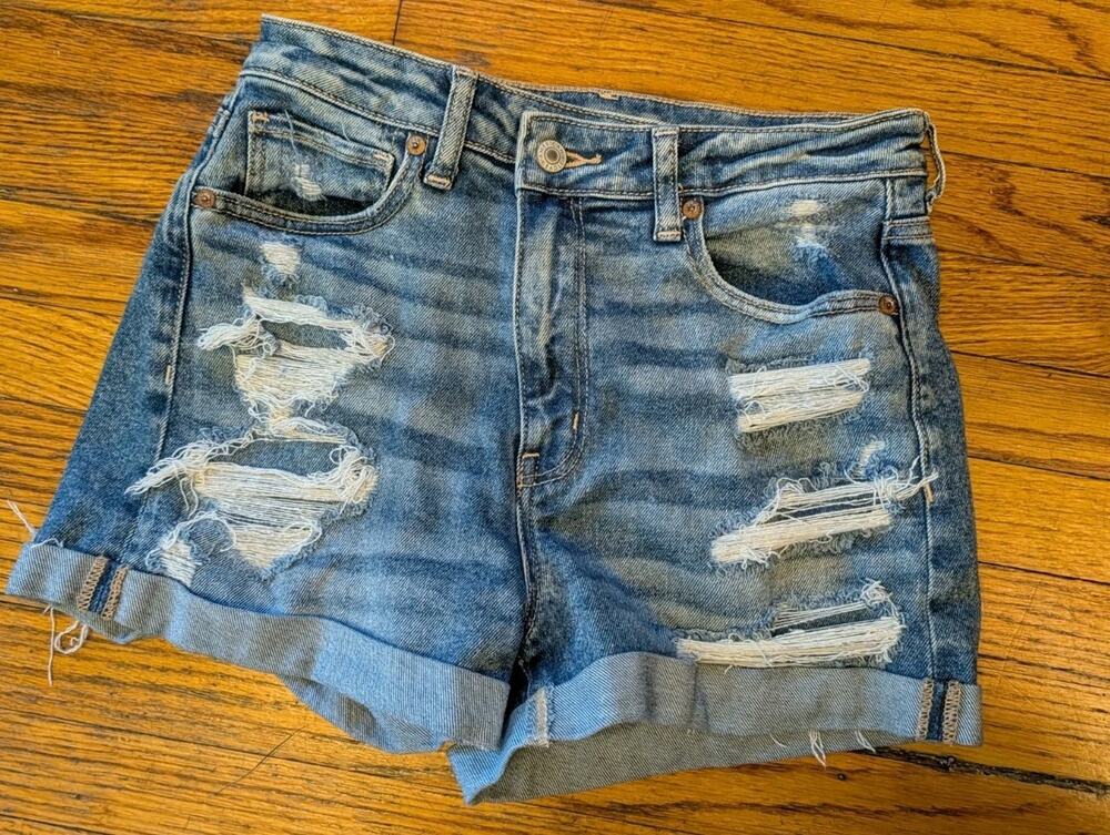 American Eagle Stretch Denim Distressed Jean Shorts Women's 6
